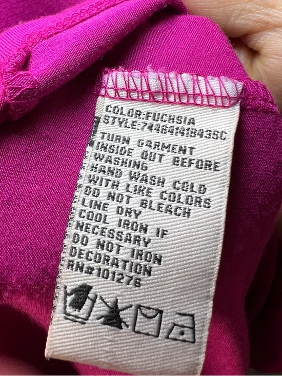 ECI Fushsia Beaded patchwork short sleeve tunic, V-neck blouse plus size XXL - Picture 7 of 11